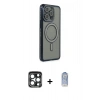 MARSİLYAN™- iPhone 15 Pro Max Kılıf Zirve Doku Prime - Siyah Joko Magic 5D Cam + PVD Metal Kamera Lens - LT