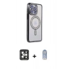 MARSİLYAN™- iPhone 15 Pro Max Kılıf Zirve Doku Prime - Siyah Joko Magic 5D Cam + PVD Metal Kamera Lens - GI