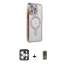 MARSİLYAN™- iPhone 15 Pro Max Kılıf Zirve Doku Prime - Siyah Joko Magic 5D Hayalet Cam + PVD Metal Kamera Lens - GS