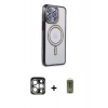 MARSİLYAN™- iPhone 15 Pro Max Kılıf Zirve Doku Prime - Siyah Joko Magic 5D Hayalet Cam + PVD Metal Kamera Lens - GS