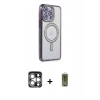 MARSİLYAN™- iPhone 15 Pro Max Kılıf Zirve Doku Prime - Siyah Joko Magic 5D Hayalet Cam + PVD Metal Kamera Lens - GS