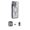 MARSİLYAN™- iPhone 15 Pro Max Kılıf Zirve Doku Prime - Siyah Joko Magic 5D Hayalet Cam + PVD Metal Kamera Lens - LT