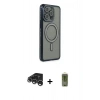 MARSİLYAN™- iPhone 15 Pro Max Kılıf Zirve Doku Prime - Siyah Joko Magic 5D Hayalet Cam + Raze Metal Kamera Lens - GS