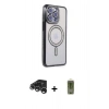 MARSİLYAN™- iPhone 15 Pro Max Kılıf Zirve Doku Prime - Siyah Joko Magic 5D Hayalet Cam + Raze Metal Kamera Lens - GS