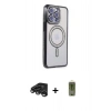 MARSİLYAN™- iPhone 15 Pro Max Kılıf Zirve Doku Prime - Siyah Joko Magic 5D Hayalet Cam + Raze Metal Kamera Lens - TMGI