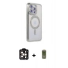 MARSİLYAN™- iPhone 15 Pro Max Kılıf Zirve Doku Prime - Siyah Joko Magic 5D Hayalet Cam + PVD Metal Kamera Lens - TU