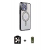MARSİLYAN™- iPhone 15 Pro Max Kılıf Zirve Doku Prime - Siyah Joko Magic 5D Hayalet Cam + PVD Metal Kamera Lens - TU