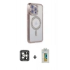 MARSİLYAN™- iPhone 15 Pro Max Kılıf Zirve Doku Prime - Siyah Polymer Nano Ekran Koruyucu + PVD Metal Kamera Lens - GI