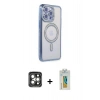 MARSİLYAN™- iPhone 15 Pro Max Kılıf Zirve Doku Prime - Siyah Polymer Nano Ekran Koruyucu + PVD Metal Kamera Lens - GI