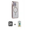 MARSİLYAN™- iPhone 15 Pro Max Kılıf Zirve Doku Prime - Siyah Polymer Nano Ekran Koruyucu + PVD Metal Kamera Lens - SH