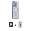 MARSİLYAN™- iPhone 15 Pro Max Kılıf Zirve Doku Prime - Siyah Polymer Nano Ekran Koruyucu + PVD Metal Kamera Lens - SH
