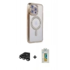 MARSİLYAN™- iPhone 15 Pro Max Kılıf Zirve Doku Prime - Siyah Polymer Nano Ekran Koruyucu + Raze Metal Kamera Lens - TMGI