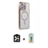 MARSİLYAN™- iPhone 15 Pro Max Kılıf Zirve Doku Prime - Siyah Polymer Nano Ekran Koruyucu + PVD Metal Kamera Lens - TU
