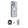 MARSİLYAN™- iPhone 15 Pro Max Kılıf Zirve Doku Prime - Siyah Polymer Nano Ekran Koruyucu + PVD Metal Kamera Lens - TU