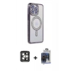 MARSİLYAN™- iPhone 15 Pro Max Kılıf Zirve Doku Prime - Siyah Vanessa Magic Cam + PVD Metal Kamera Lens - GI