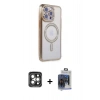 MARSİLYAN™- iPhone 15 Pro Max Kılıf Zirve Doku Prime - Siyah Vanessa Magic Cam + PVD Metal Kamera Lens - GI