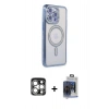 MARSİLYAN™- iPhone 15 Pro Max Kılıf Zirve Doku Prime - Siyah Vanessa Magic Cam + Gümüş PVD Metal Kamera Lens