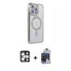 MARSİLYAN™- iPhone 15 Pro Max Kılıf Zirve Doku Prime - Siyah Vanessa Magic Cam + Gümüş PVD Metal Kamera Lens