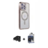 MARSİLYAN™- iPhone 15 Pro Max Kılıf Zirve Doku Prime - Siyah Vanessa Magic Cam + Titanyum Gri Raze Metal Kamera Lens