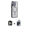 MARSİLYAN™- iPhone 15 Pro Max Kılıf Zirve Doku Prime - Siyah Vanessa Magic Cam + PVD Metal Kamera Lens - TU