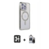 MARSİLYAN™- iPhone 15 Pro Max Kılıf Zirve Doku Prime - Siyah Vanessa Magic Hayalet Cam + PVD Metal Kamera Lens - GI