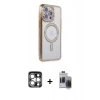 MARSİLYAN™- iPhone 15 Pro Max Kılıf Zirve Doku Prime - Siyah Vanessa Magic Hayalet Cam + PVD Metal Kamera Lens - GS