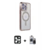 MARSİLYAN™- iPhone 15 Pro Max Kılıf Zirve Doku Prime - Siyah Vanessa Magic Hayalet Cam + PVD Metal Kamera Lens - LT