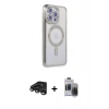 MARSİLYAN™- iPhone 15 Pro Max Kılıf Zirve Doku Prime - Siyah Vanessa Magic Hayalet Cam + Raze Metal Kamera Lens - TMGI