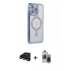 MARSİLYAN™- iPhone 15 Pro Max Kılıf Zirve Doku Prime - Siyah Vanessa Magic Hayalet Cam + Raze Metal Kamera Lens - SH