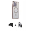 MARSİLYAN™- iPhone 15 Pro Max Kılıf Zirve Doku Prime - Siyah Vanessa Magic Hayalet Cam + Raze Metal Kamera Lens - SH