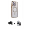 MARSİLYAN™- iPhone 15 Pro Max Kılıf Zirve Doku Prime - Siyah Vanessa Magic Hayalet Cam + Raze Metal Kamera Lens - SH