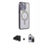 MARSİLYAN™- iPhone 15 Pro Max Kılıf Zirve Doku Prime - Siyah Vanessa Magic Hayalet Cam + Raze Metal Kamera Lens - SH