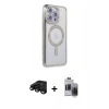 MARSİLYAN™- iPhone 15 Pro Max Kılıf Zirve Doku Prime - Siyah Vanessa Magic Hayalet Cam + Raze Metal Kamera Lens - SH