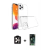 MARSİLYAN™- iPhone 15 Pro Max Kılıf Zirve Doku - Şeffaf 360 Full Body Arka Koruyucu + PVD Metal Kamera Lens - TU
