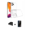 MARSİLYAN™- iPhone 15 Pro Max Kılıf Zirve Doku - Siyah 3D Antistatik Hayalet Cam Ekran Koruyucu + Raze Metal Kamera Lens - GS