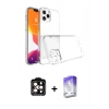 MARSİLYAN™- iPhone 15 Pro Max Kılıf Zirve Doku - Siyah Bilvis 5in1 3D Magic Cam Ekran Koruyucu + Turuncu PVD Metal Kamera Lens
