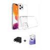 MARSİLYAN™- iPhone 15 Pro Max Kılıf Zirve Doku - Siyah Bilvis 5in1 5D Magic Hayalet Cam Ekran Koruyucu + Raze Metal Kamera Lens - SH