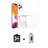 MARSİLYAN™- iPhone 15 Pro Max Kılıf Zirve Doku - Siyah Bilvis Hayalet Cam Ekran Koruyucu + PVD Metal Kamera Lens - TU