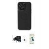 MARSİLYAN™- iPhone 15 Pro Max Kılıf Zirve Işık Serisi - Şeffaf Pasifik Cam Ekran Koruyucu + Raze Metal Kamera Lens - LT