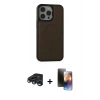 MARSİLYAN™- iPhone 15 Pro Max Kılıf Zirve Işık Serisi - Siyah 3D Antistatik Mat Seramik Nano Ekran Koruyucu + Raze Metal Kamera Lens - LT