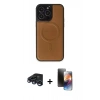 MARSİLYAN™- iPhone 15 Pro Max Kılıf Zirve Işık Serisi - Siyah 3D Antistatik Mat Seramik Nano Ekran Koruyucu + Raze Metal Kamera Lens - LT