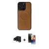 MARSİLYAN™- iPhone 15 Pro Max Kılıf Zirve Işık Serisi - Siyah 3D Antistatik Mat Seramik Nano Ekran Koruyucu + Siyah Raze Metal Kamera Lens
