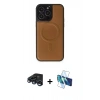 MARSİLYAN™- iPhone 15 Pro Max Kılıf Zirve Işık Serisi - Siyah 3D Antistatik Seramik Nano Ekran Koruyucu + Raze Metal Kamera Lens - LT