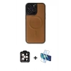 MARSİLYAN™- iPhone 15 Pro Max Kılıf Zirve Işık Serisi - Siyah 3D Antistatik Seramik Nano Ekran Koruyucu + PVD Metal Kamera Lens - TU