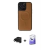 MARSİLYAN™- iPhone 15 Pro Max Kılıf Zirve Işık Serisi - Siyah Bilvis 5in1 5D Magic Hayalet Cam Ekran Koruyucu + Raze Metal Kamera Lens - SH