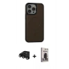 MARSİLYAN™- iPhone 15 Pro Max Kılıf Zirve Işık Serisi - Siyah Bilvis Hayalet Cam Ekran Koruyucu + Raze Metal Kamera Lens - SH
