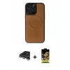 MARSİLYAN™- iPhone 15 Pro Max Kılıf Zirve Işık Serisi - Siyah Buffer Cam Ekran Koruyucu + Raze Metal Kamera Lens - GS