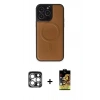 MARSİLYAN™- iPhone 15 Pro Max Kılıf Zirve Işık Serisi - Siyah Buffer Cam Ekran Koruyucu + PVD Metal Kamera Lens - GS