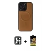 MARSİLYAN™- iPhone 15 Pro Max Kılıf Zirve Işık Serisi - Siyah Buffer Cam Ekran Koruyucu + PVD Metal Kamera Lens - LT