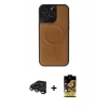 MARSİLYAN™- iPhone 15 Pro Max Kılıf Zirve Işık Serisi - Siyah Buffer Cam Ekran Koruyucu + Raze Metal Kamera Lens - TMGI
